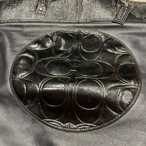 Coach Laura Signature Embossed Leather Tote Purse Preppy Work Office - Picture 2 of 9